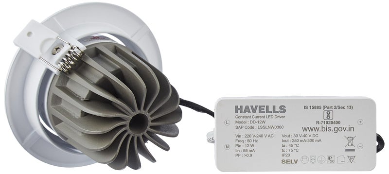 Havells Crysta NEO Swivel COB 3IN1 Spotlight 12W Ceiling Light Energy Efficient Beam Angle of 36° Long Life of 25000 Burning Hours Metal Body COB,Aluminum DIE CAST,70 Lumen Per Watt 4000K - Image 2