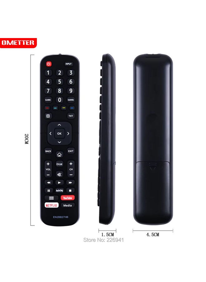 OMETTER - EN2BB27H Remote Control Replace For Hisense LED Smart TV EN2BB27HB EN2BB27 H32A5840 H43AE6030 H32B5600 H39AE5500 H40B5600 - Image 1