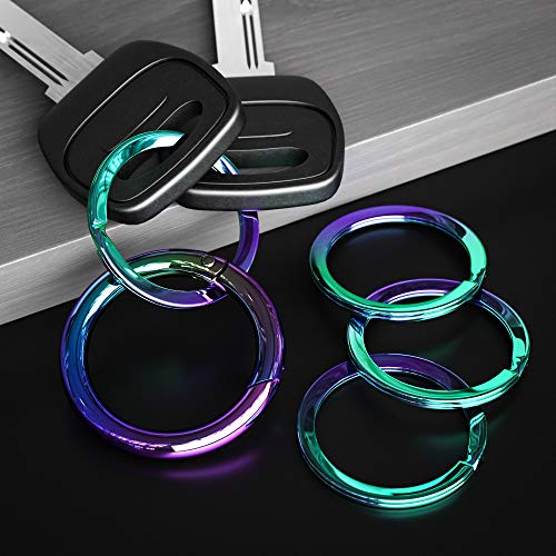 Silipac Keychain Kit Circle Carabiner O Ring Set Universal Size, Pure Round Fashion Design, Strong, Solid Metal Keychain Clip, Key Clip, Key Organizer by Silipac (Rainbow) - Image 2