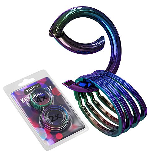 Silipac Keychain Kit Circle Carabiner O Ring Set Universal Size, Pure Round Fashion Design, Strong, Solid Metal Keychain Clip, Key Clip, Key Organizer by Silipac (Rainbow) - Image 5