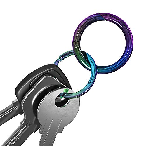 Silipac Keychain Kit Circle Carabiner O Ring Set Universal Size, Pure Round Fashion Design, Strong, Solid Metal Keychain Clip, Key Clip, Key Organizer by Silipac (Rainbow) - Image 3