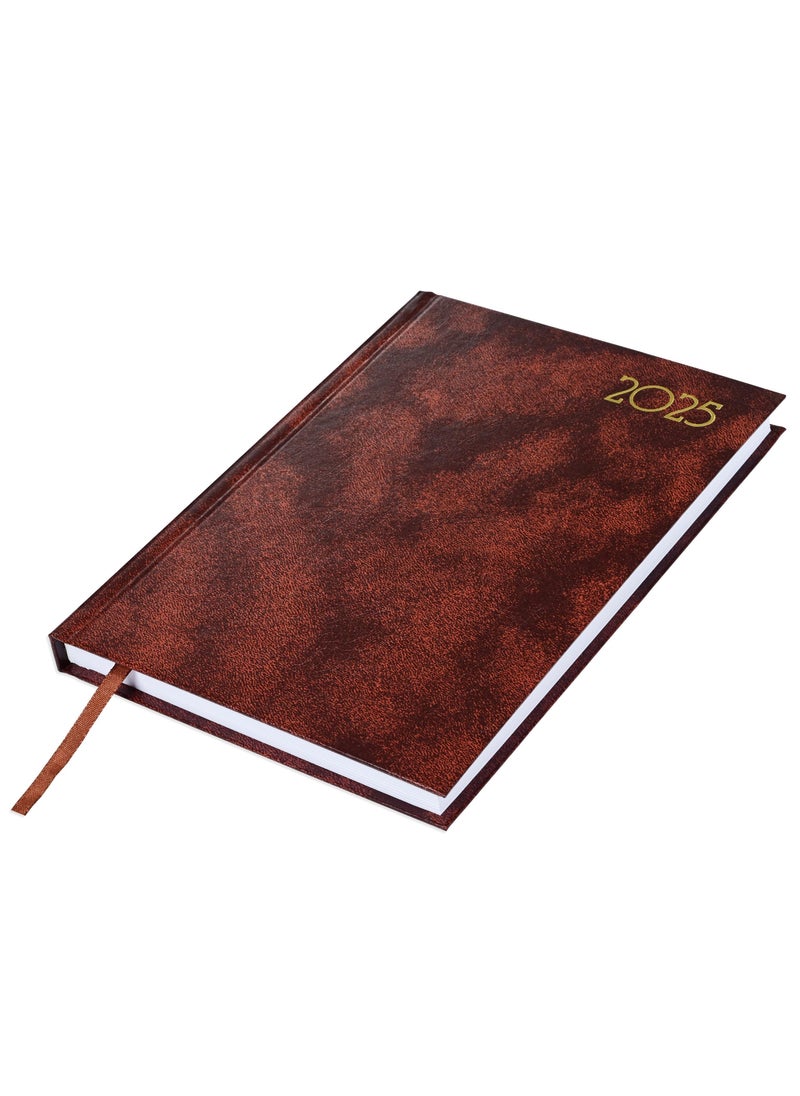 FIS FIS Diary 2025 English (Saturday & Sunday Combined) A5, Brown - FSDI90E25BR  - Image 1