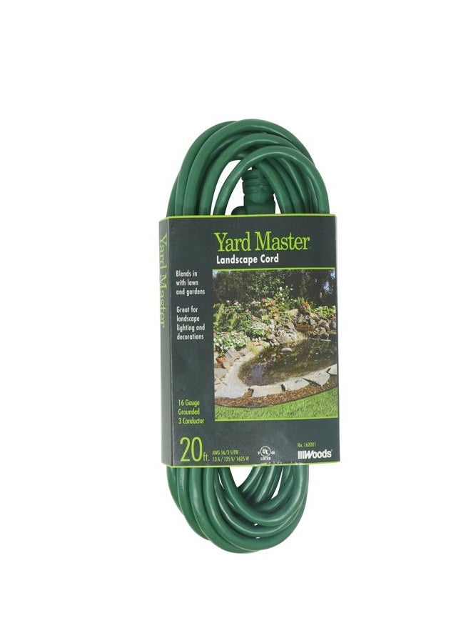 Woods 160001 16/3 SJTW Yard Master Landscape Extension Cord; Green; 20 Foot - Image 1