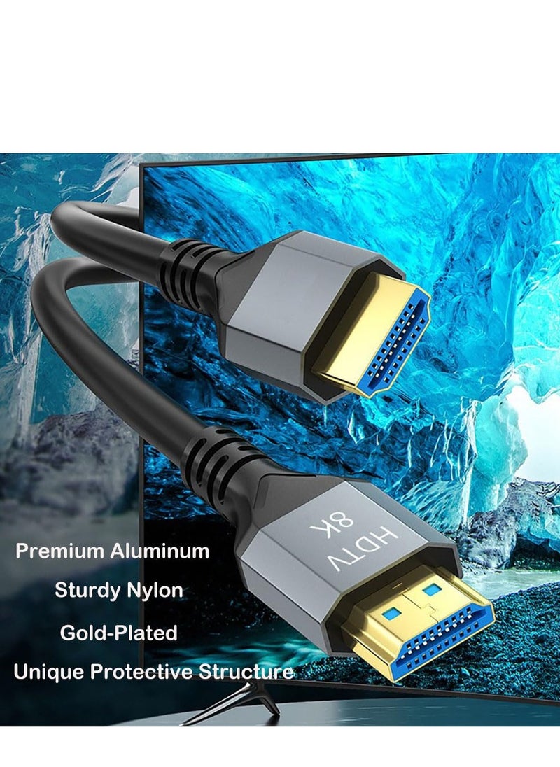 Angmei - HDMI Screen Projection Cable - 8K High Speed ​​HDMI Cable Compatible with Projectors, Laptops, Monitors, TVs, DVD Players, HDMI-Enabled Devices (2meters) Color Romdom - Image 1