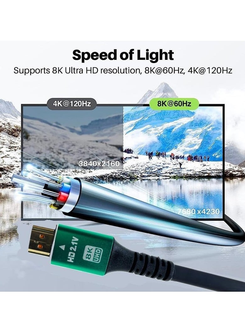 Angmei - HDMI Screen Projection Cable - 8K High Speed ​​HDMI Cable Compatible with Projectors, Laptops, Monitors, TVs, DVD Players, HDMI-Enabled Devices (2meters) Color Romdom - Image 1