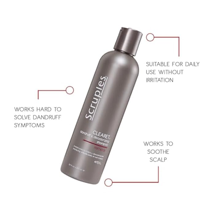 Scruples Clearet Anti Dandruff Shampoo - Professional Deodorizing Shampoo to Soothe Dry & Itchy Scalp From Flaking - Scalp Treatment + Cleanser (8.5 oz) - Image 3
