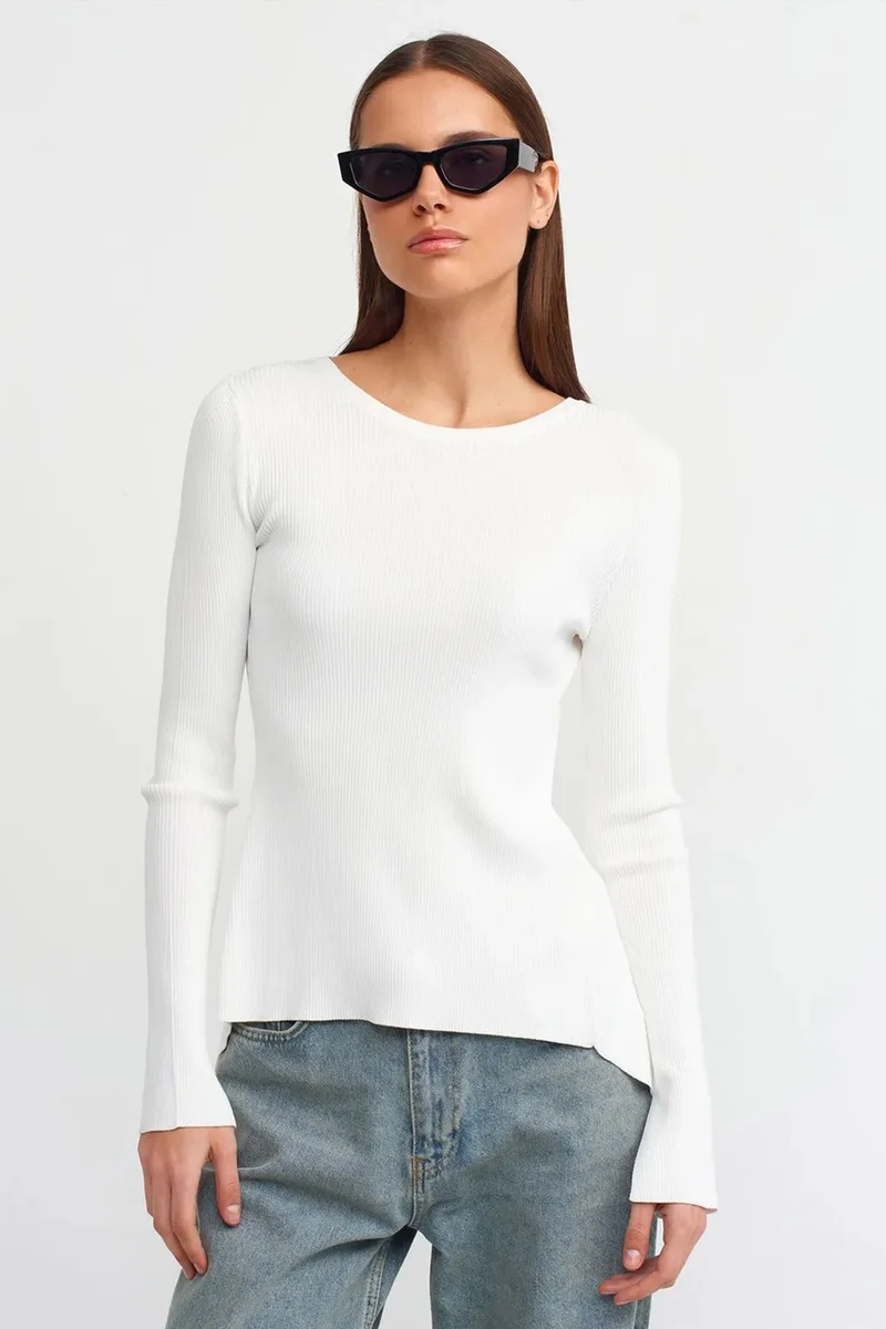 DILVIN Slim Fit Ribbed Boat Neck Sweater