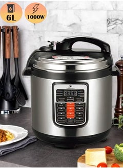 TOSCANA U 6L Electric Pressure Cooker, 12 Functions, 1000W, Black/Grey with 800W Electric Fruit and Vegetable Juicer, 600ml  - Image 2