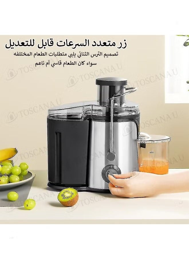 توسكانا يو قدر و طنجرة ضغط كهربائية سعة 6 لتر، 12 وظيفة، 1000 واط، أسود/رمادي مع عصارة فواكه و خضار كهربائية بقوة 800 واط و سعة 600 مل - Image 5