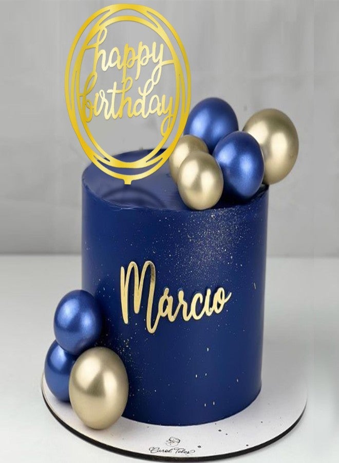 DRWATE Ball Cake Toppers Simplicity Blue Gold Ball Cake Toppers DIY Cake Insert Topper Foam Cake Balls Baking Decoration for Wedding Anniversary Birthday (Blue Gold) - Image 3