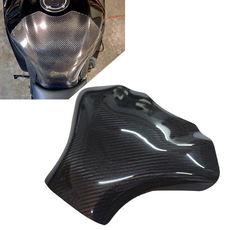FINMOKAL Carbon Fiber Fuel Gas Tank Cover Protector Compatible with Suzuki Hayabusa GSXR1300 2008-2014 - Image 2