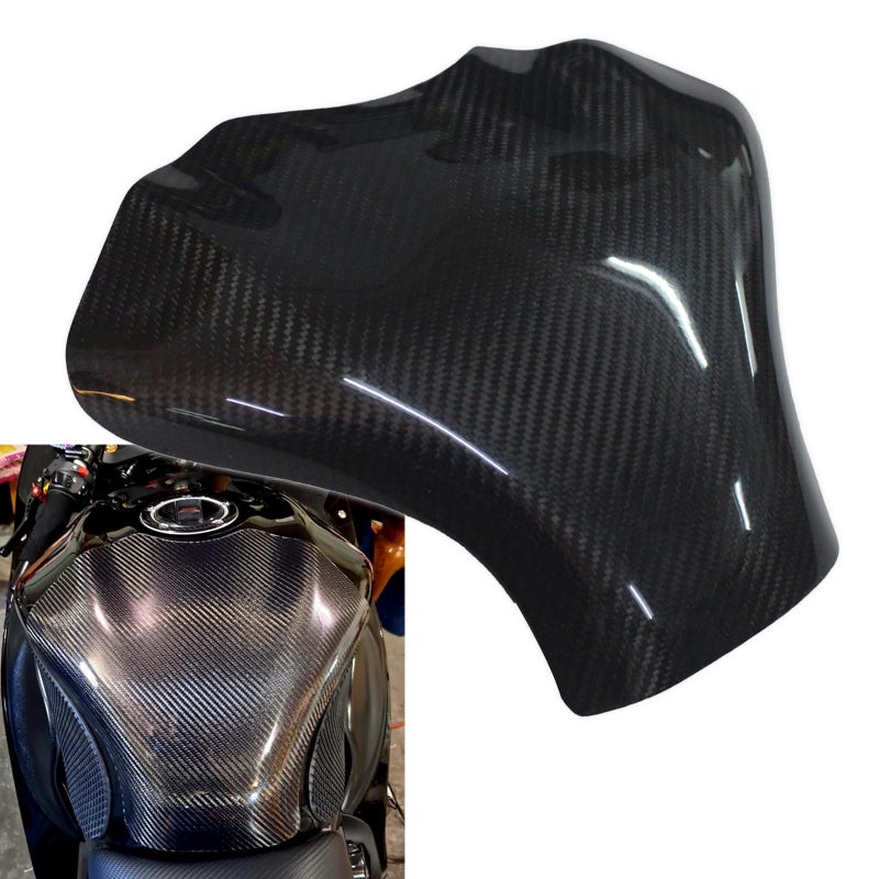 FINMOKAL Carbon Fiber Fuel Gas Tank Cover Protector Compatible with Suzuki Hayabusa GSXR1300 2008-2014 - Image 1