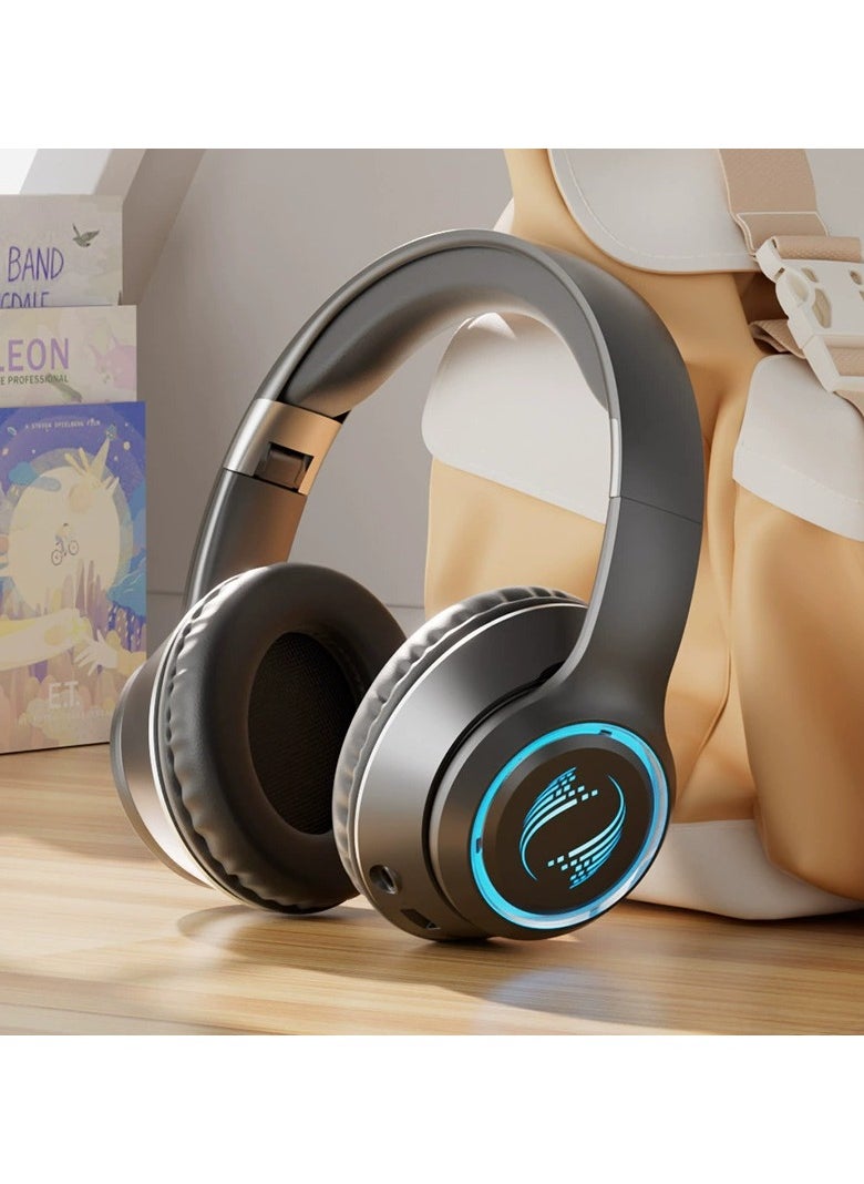 Healife Wireless Over-Ear Bluetooth Headset with LED Light, 3D Stereo Sound, for Gaming, Running, Phone & PC 