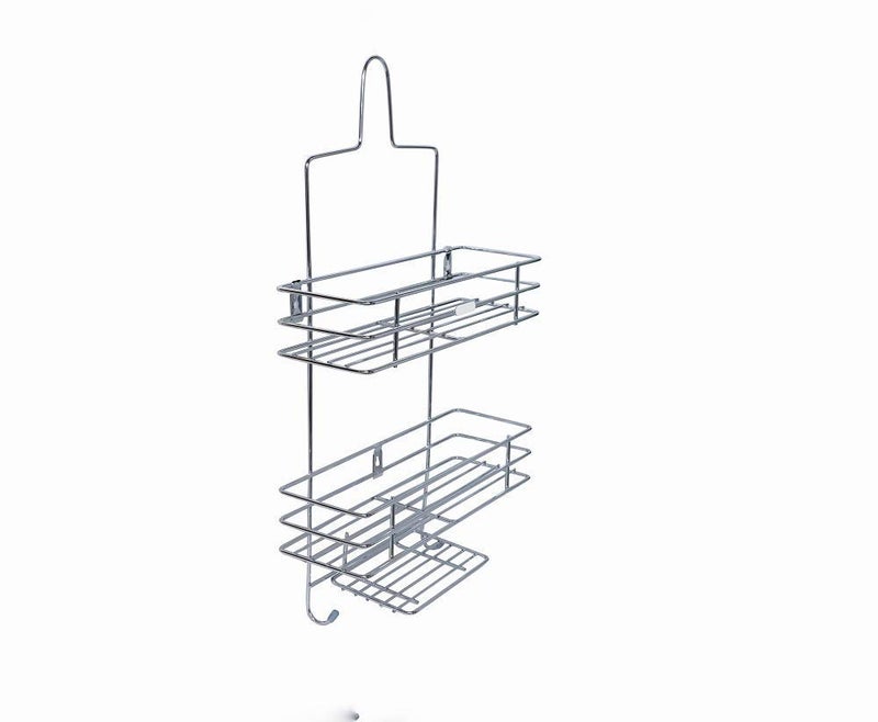 Kavid Stainless Steel Multipurpose Hanging Shower Caddy Holder Bathroom Shelf Shower Caddy Extra Wide Space for Shampoo Conditioner and Soap with Hooks - Image 2