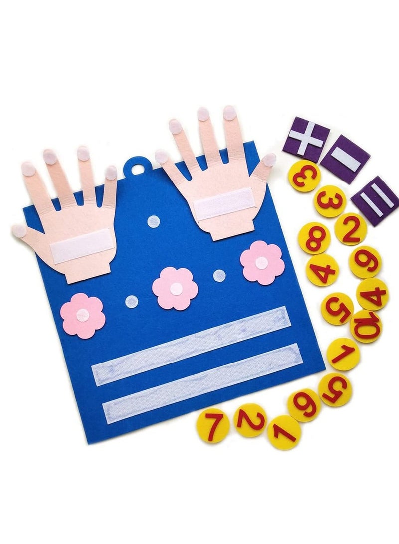 Felt Board Finger Numbers Counting Toy - Educational Math Learning Kit for Toddlers and Kids, Sensory Play Wall Hanging Gift for Early Education and Skill Development. - Image 1