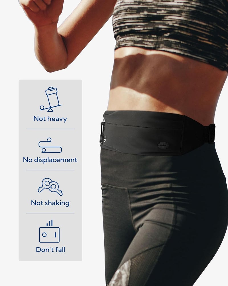 WATERFLY Running Belt Fanny Pack: Runner Marathon Jogging Waist Pack Sport Workout Exercise Fitness Phone Holder Belt for Men Women Jogger Slim Waistband - Image 2