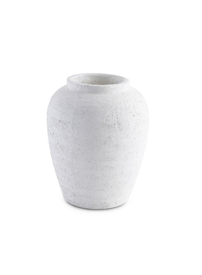 Pan Home Daphne Terracotta Vase 25.5x25.5x31.5cm- White - Image 3