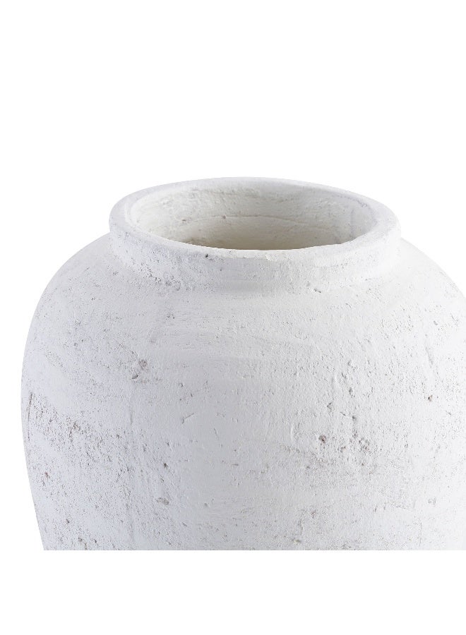 Pan Home Daphne Terracotta Vase 25.5x25.5x31.5cm- White - Image 4