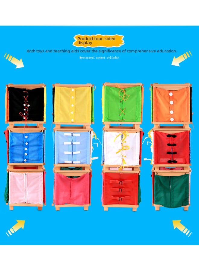 Montessori 1-3-6 Years Old Daily Life Educational Toys Montessori Teaching Aids Clothing Frame Clothing Rack Button Baby - Image 4