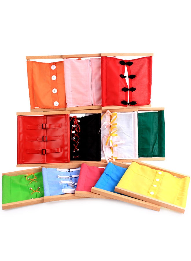 Montessori 1-3-6 Years Old Daily Life Educational Toys Montessori Teaching Aids Clothing Frame Clothing Rack Button Baby - Image 5