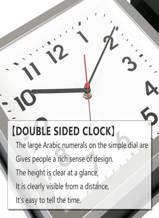 BESTIME 66295B Double Sided Plastic Wall Clock with Silver Frame.Simple Design Classic Station Clock,Quiet,Suitable for Home,Office,Living Room. - Image 3
