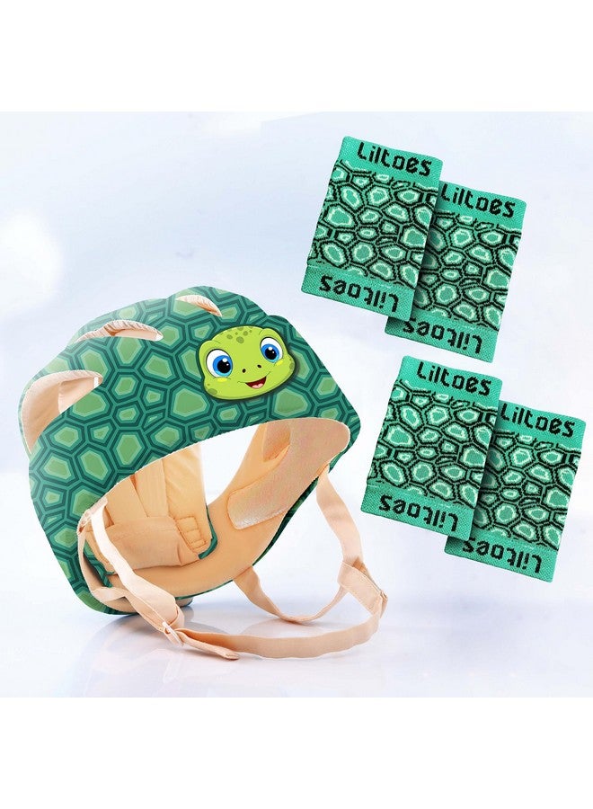 Liltoes Baby Head Protector For Safety Of Kids 6M To 3 Years- Baby Safety Helmet With Proper Air Ventilation & Corner Guard Protection + 1 Pair Knee Pad + 1 Pair Elbow Pad (Yertle) - Image 1