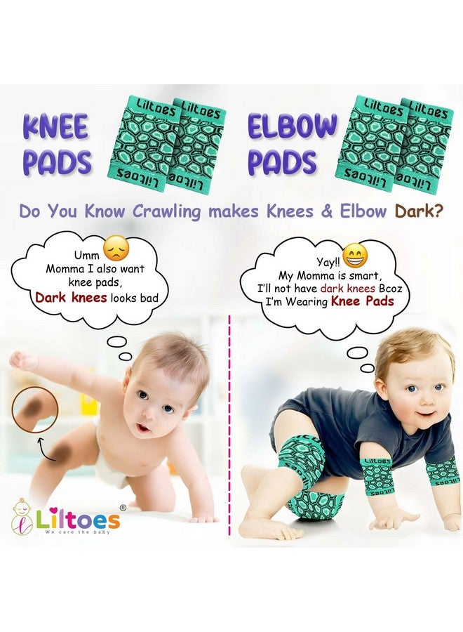 Liltoes Baby Head Protector For Safety Of Kids 6M To 3 Years- Baby Safety Helmet With Proper Air Ventilation & Corner Guard Protection + 1 Pair Knee Pad + 1 Pair Elbow Pad (Yertle) - Image 2