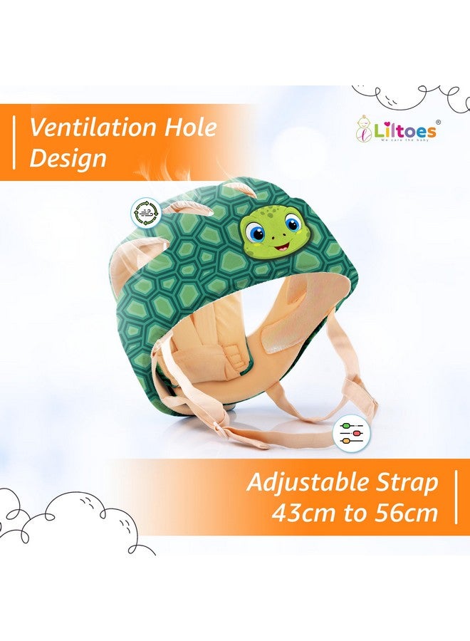 Liltoes Baby Head Protector For Safety Of Kids 6M To 3 Years- Baby Safety Helmet With Proper Air Ventilation & Corner Guard Protection + 1 Pair Knee Pad + 1 Pair Elbow Pad (Yertle) - Image 3