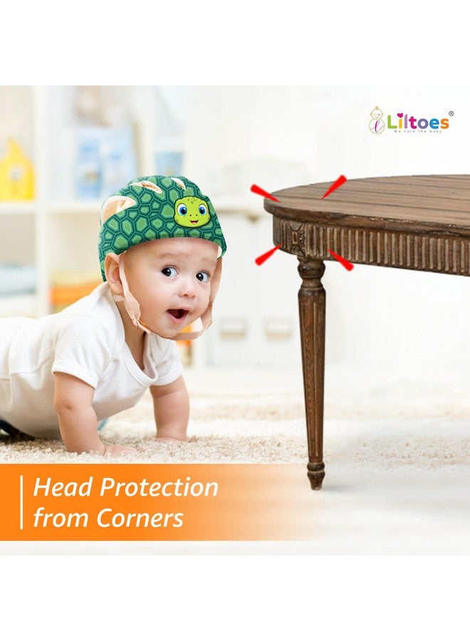 Liltoes Baby Head Protector For Safety Of Kids 6M To 3 Years- Baby Safety Helmet With Proper Air Ventilation & Corner Guard Protection + 1 Pair Knee Pad + 1 Pair Elbow Pad (Yertle) - Image 4