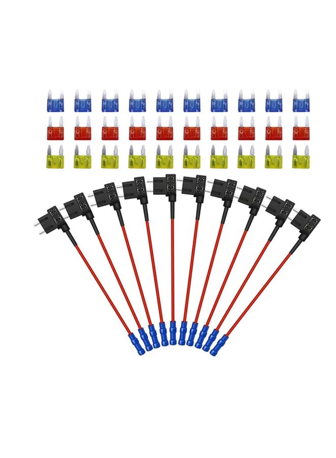 Generic 10 Pieces 12V Automotive Additional Circuit Fuse Adapter Small and Medium Mini Micro2APTATR Blade Fuse (Size : Small-m2)  - Image 1