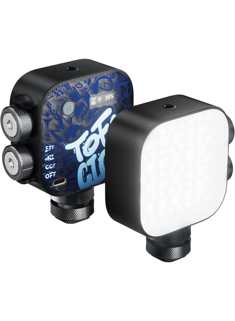 SOLARAE Magnetic RGB Video Light, PHOTOOLEX Tofu Black knight Camera Light Mini 360¬∞ Full-Color LED Light for GoPro Studio Streaming Tiktok Vlog - Image 1