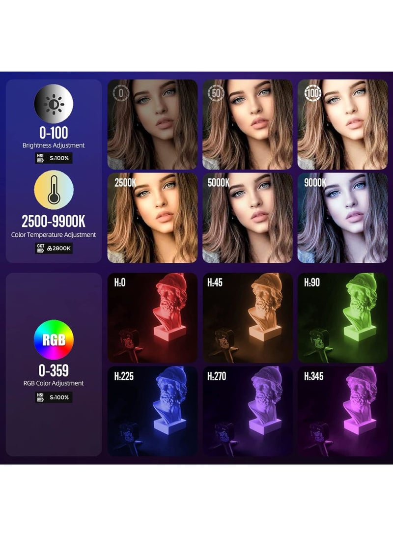 SOLARAE Magnetic RGB Video Light, PHOTOOLEX Tofu Black knight Camera Light Mini 360¬∞ Full-Color LED Light for GoPro Studio Streaming Tiktok Vlog - Image 2