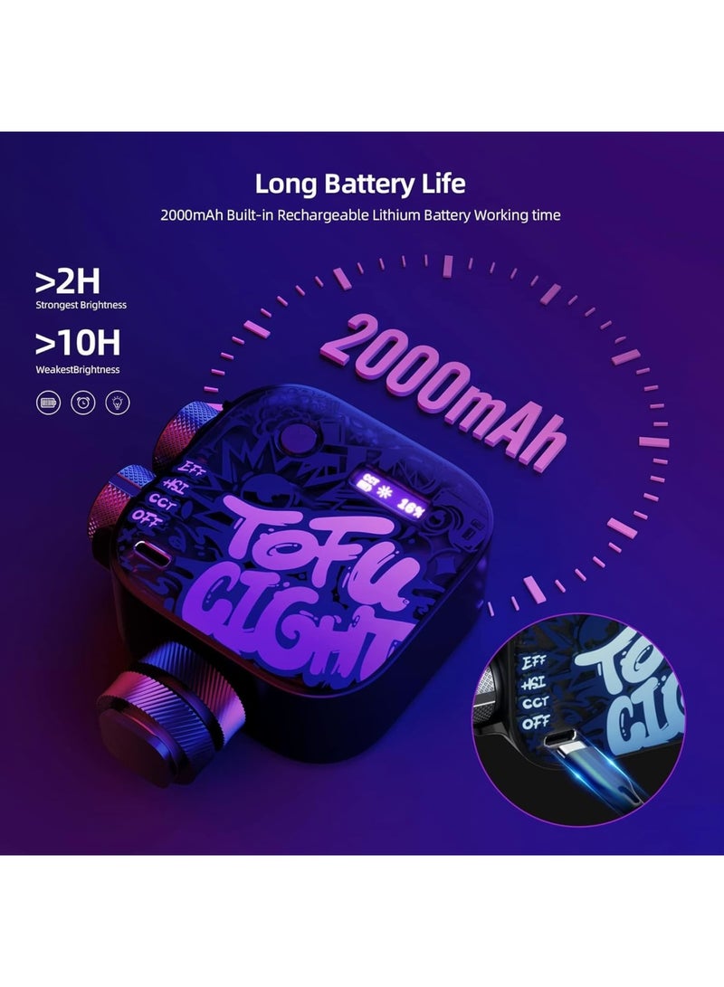 SOLARAE Magnetic RGB Video Light, PHOTOOLEX Tofu Black knight Camera Light Mini 360¬∞ Full-Color LED Light for GoPro Studio Streaming Tiktok Vlog - Image 5