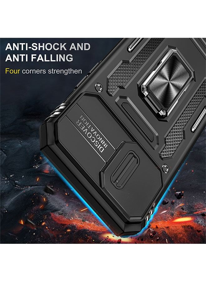 أوشن فون 15 برو حماية القضية ، انزلاق غطاء الكاميرا ، المدمج في 360 درجة قوس دوار الدائري ، الصف العسكرية اختبار الصدمة ، تنطبق على فون 15 برو 6.1 بوصة الثقيلة صدمة حماية القضية ، أسود - Image 2