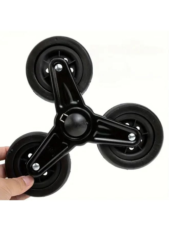 Black Stair Climbing Wheels For Shopping Carts Durable Metal Plastic Swivel Design - Image 5