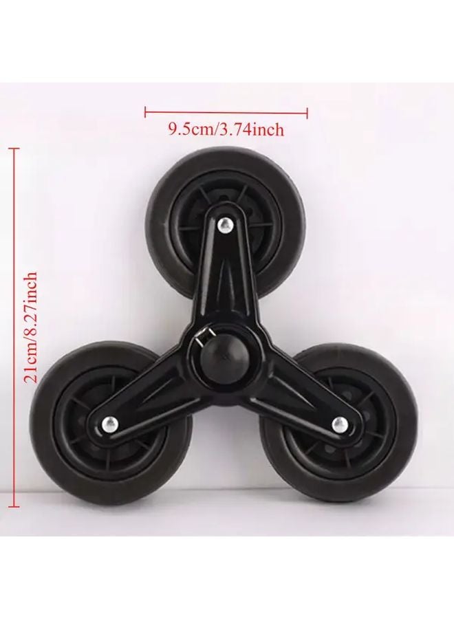 Black Stair Climbing Wheels For Shopping Carts Durable Metal Plastic Swivel Design - Image 3
