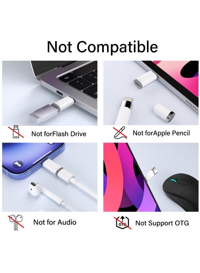 Chabeia 2 Pack Lightning to USB C Adapter for iPhone 15/16/16 Pro Max/Plus,Samsung S24,Support Charging & Data Transfer,Type C Charger Connector Cable,Lightning Female to USB C Male Adapter,Not for Audio - Image 3