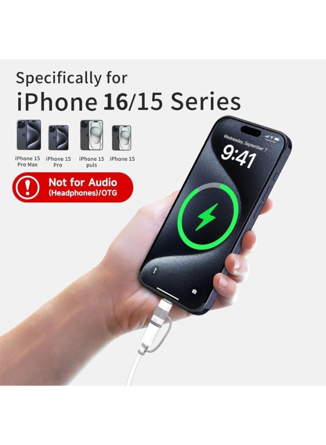 Chabeia 2 Pack Lightning to USB C Adapter for iPhone 15/16/16 Pro Max/Plus,Samsung S24,Support Charging & Data Transfer,Type C Charger Connector Cable,Lightning Female to USB C Male Adapter,Not for Audio - Image 4