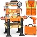 Toycost Kids Tool Bench Set with Electric Drill Vest Kids Tool Set Toddler Workbench Transformable Kid Tools Box Toddler Workbench Toy Tools Bench Christmas Birthday Gift for Boys Girls Ages 35 - Image 2