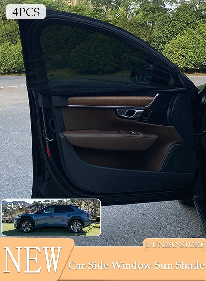 DUNISO 4PCS Car Side Window Sun Shades,Strong-Light Blocking&UV Protection Privacy Shades,Keep out mosquitoes,Universal Essential Interior Accessories for Baby,Car Camping and Napping Curtains ,Universal for - Image 1