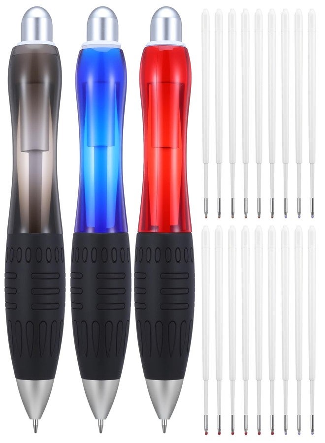 YBEATY 21 Pcs Big Fat Pen Heavy Heavy Wide Grip Pens Aids Writing Ballpoint Pen for Tremor Arthritis Handicap Parkinson Carpal Tunnel (3 Pens + 6 Black + 6 Blue +6 Red Refills) - Image 1