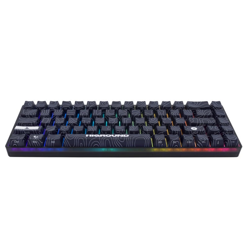 Higround Trailhead 65% Mechanical USB Wired Gaming Keyboard, TTC Linear Custom Switches, Programable RGB, Hot-Swappable, Deep Thock Creamy Sounding PC Keyboard, Pre-lubed (BLACKICE) - Image 1