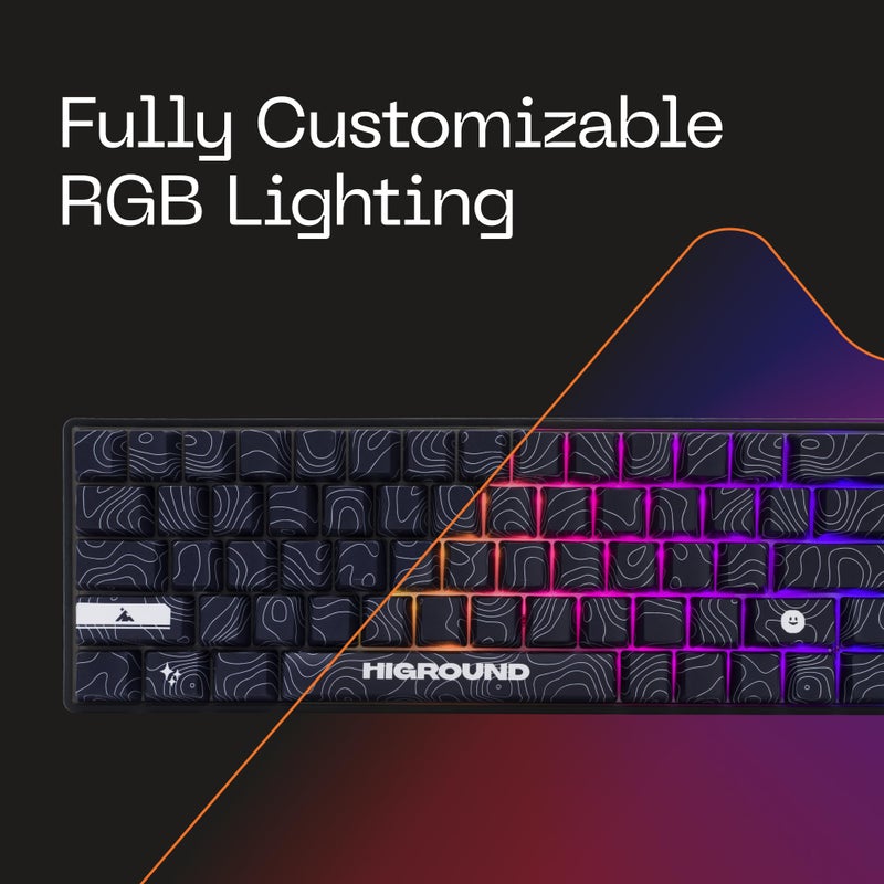 Higround Trailhead 65% Mechanical USB Wired Gaming Keyboard, TTC Linear Custom Switches, Programable RGB, Hot-Swappable, Deep Thock Creamy Sounding PC Keyboard, Pre-lubed (BLACKICE) - Image 5
