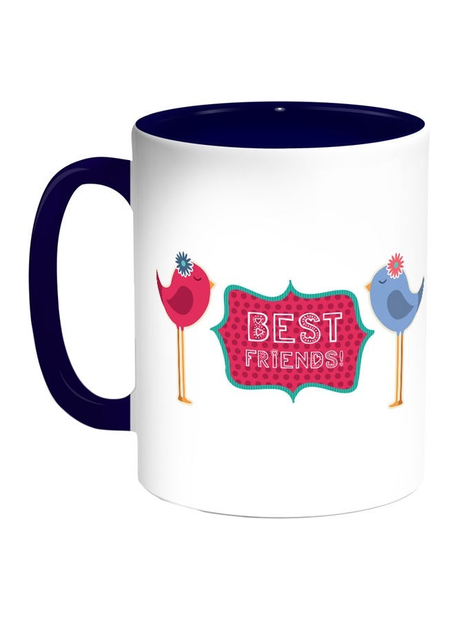 RYN Best Friends Printed Coffee Mug Blue/White/Pink 11ounce