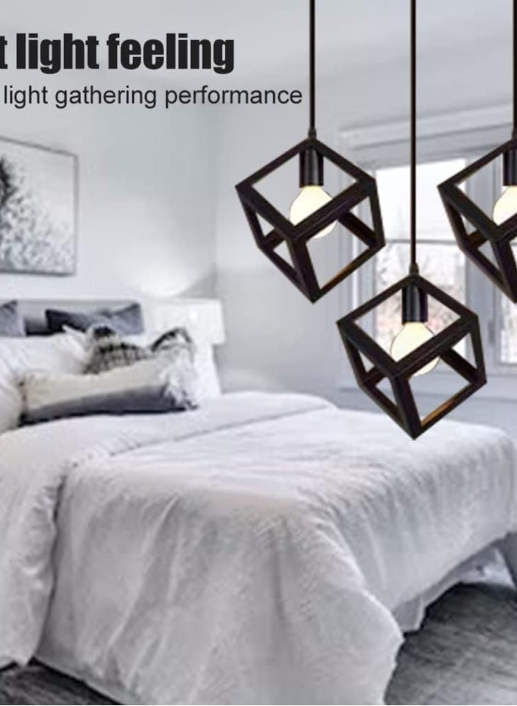 3-head Industrial Pendant Light Fixture Vintage Pendant Lamp Hanging Light For Room Kitchen Hall(Black) (Bulb not included )  - Image 4