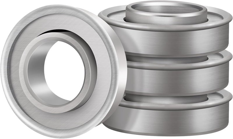 Xike 4 Pcs ID model 5/8, OD 1-3/8" Flanged Ball Bearings, Replace for Lawn Mower, Wheelbarrows, Garden Carts, Hand Trucks Wheel and More - Image 1
