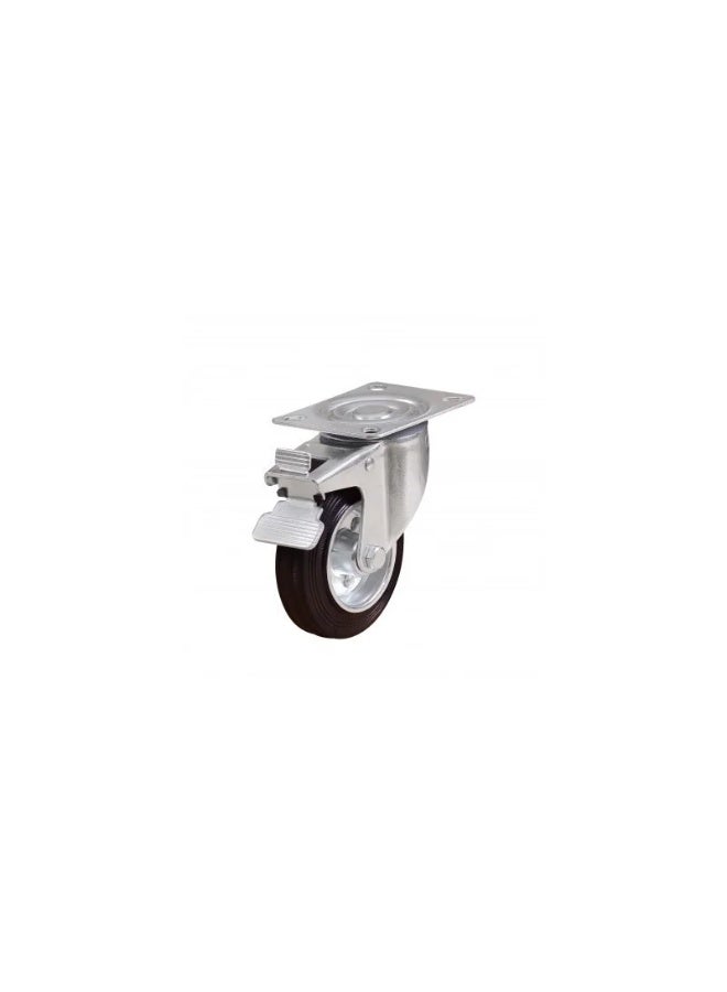 KNP Caster Wheel Rubber 5" Swivel With Break - Image 1