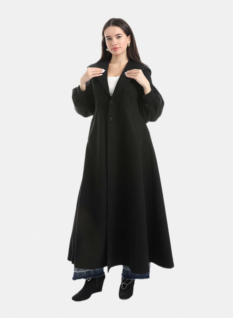 Red Circle Elegant Modest Long Coat - Image 1
