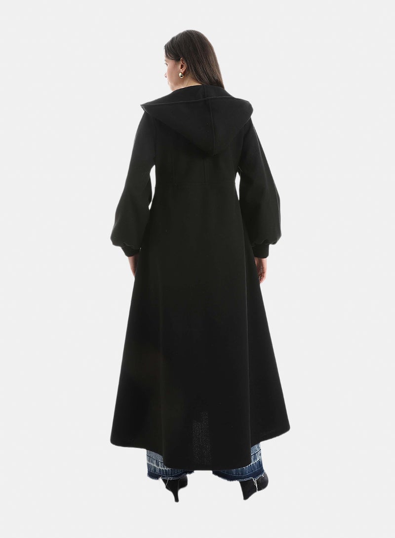 Red Circle Elegant Modest Long Coat - Image 3