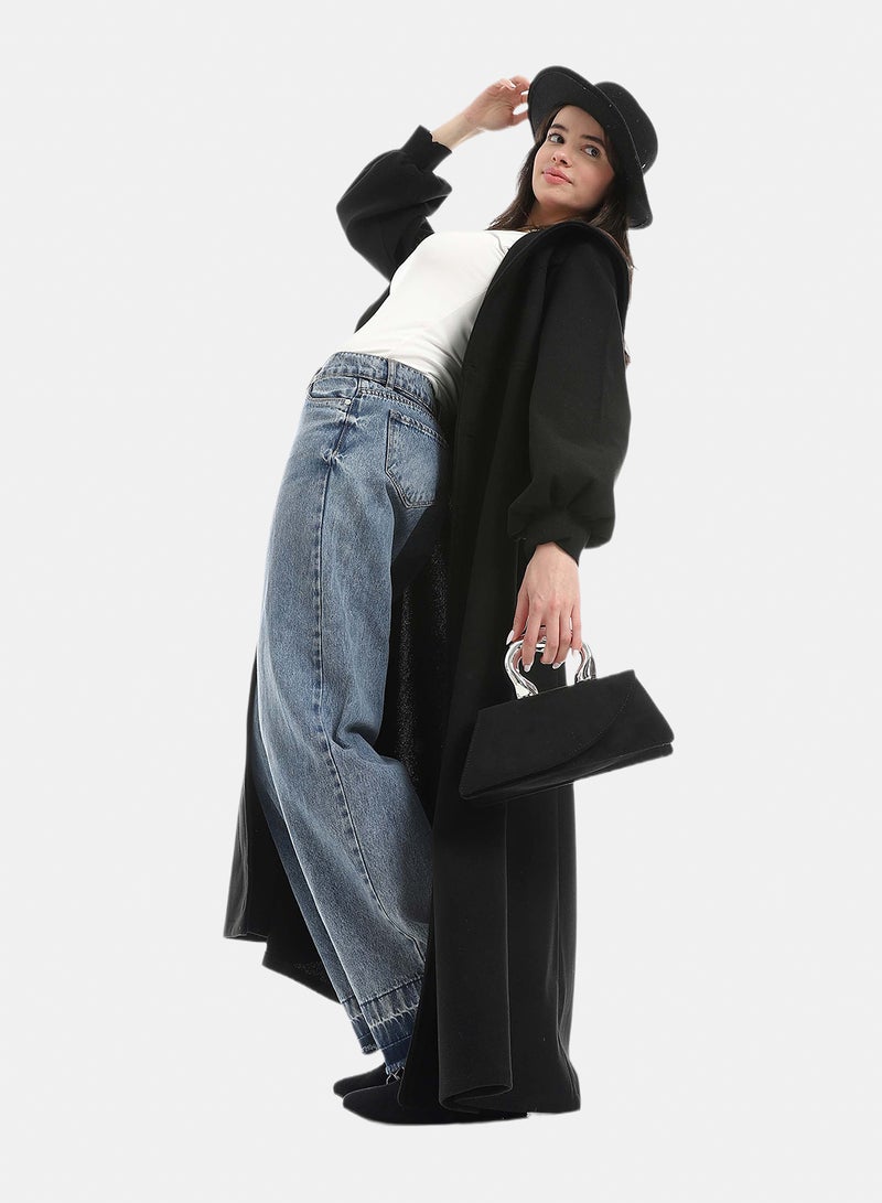 Red Circle Elegant Modest Long Coat - Image 5